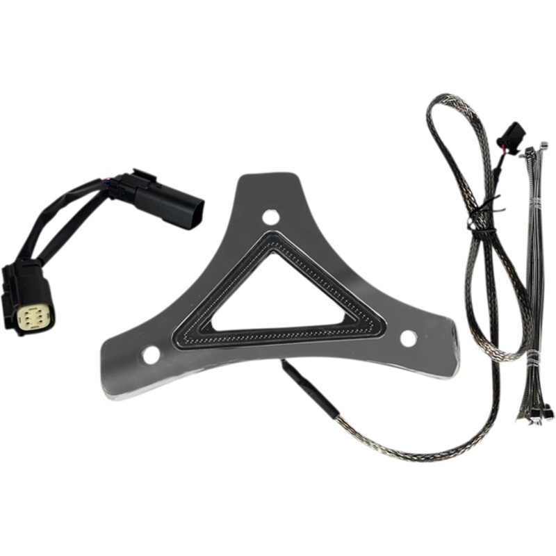 Custom Dynamics Tri-Radius License Plate Frame W Flushmount Leds Black Tf06-B